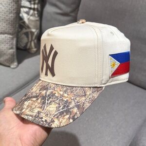 Hand Crafted Cream and Camouflage Cap
